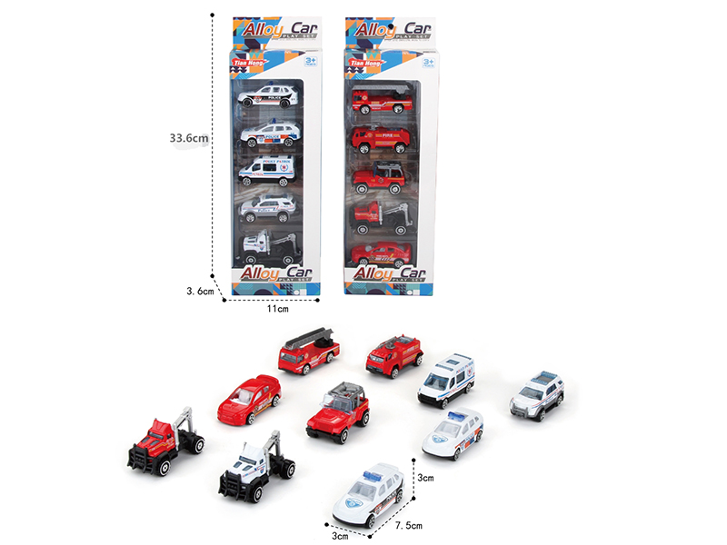 Slide Alloy Police Car/Fire Engine