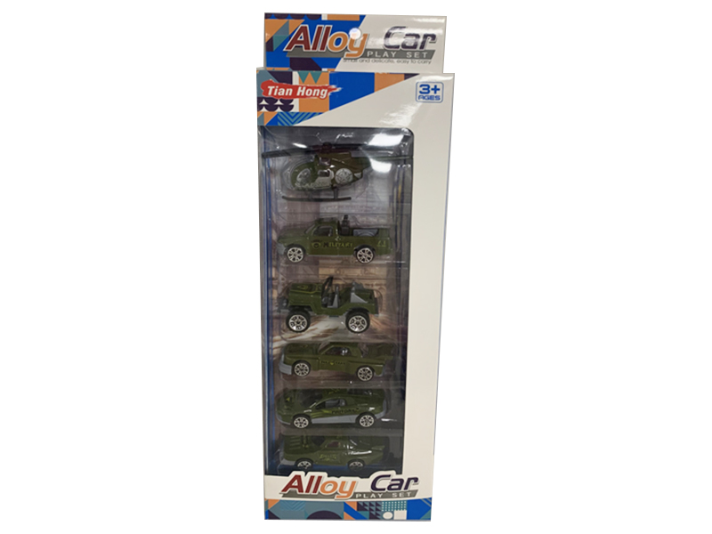 Slide Alloy Military Trucks 6pcs