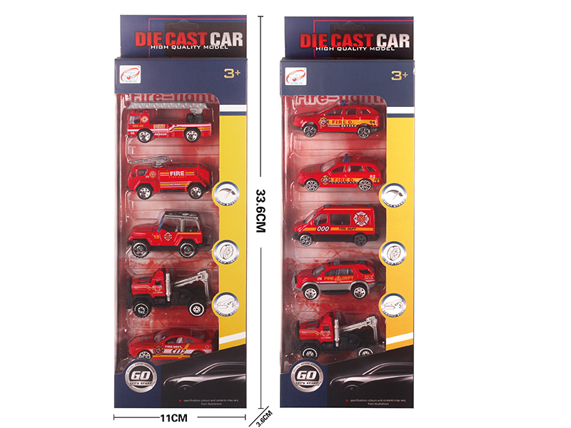 Slide Alloy Fire Engine(5PCS)