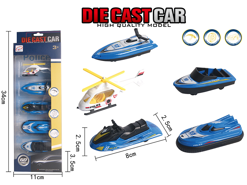 1:64 Alloy Boat Set