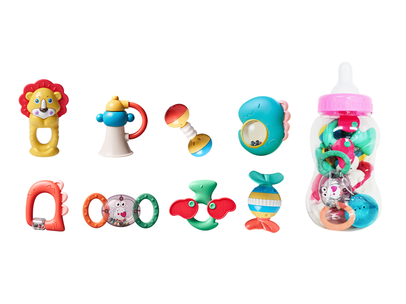 8PCS Baby Teether Rattle Set