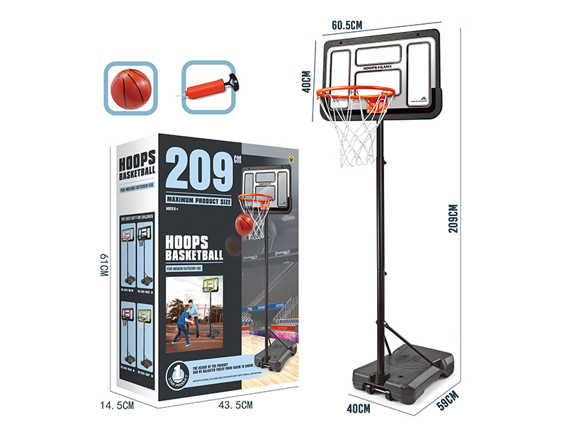 60*209cm Basketball Stand(Transparent White Board,Quadrate Base)Enhanced Version