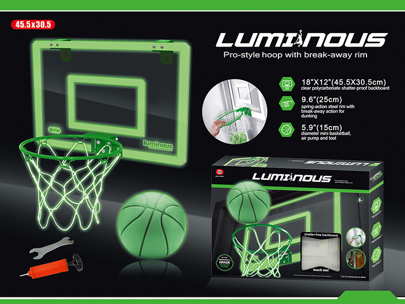 45cm Simulated Dunk Transparent Basketball Board(Glow In The Dark)