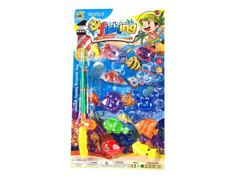 Single Pole Transparent Fishing Toy Set