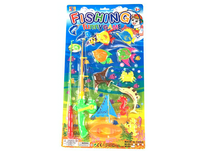 Double Barred Sailboat Fishing Toy Set