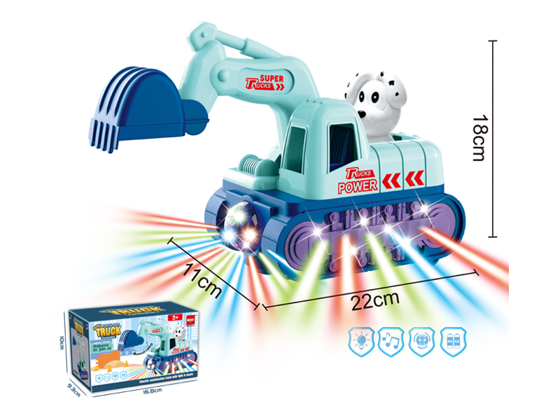 B/O Go And Bump Mini Playful Dog Engineering Excavator