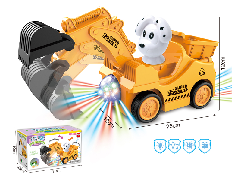B/O Go And Bump Playful Dog Engineering Vehicle