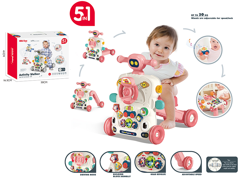 Multifunctional Baby Walker 5 In 1(Pink)