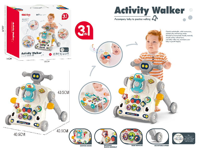 Multifunctional Baby Walker 3 In 1(Gray)