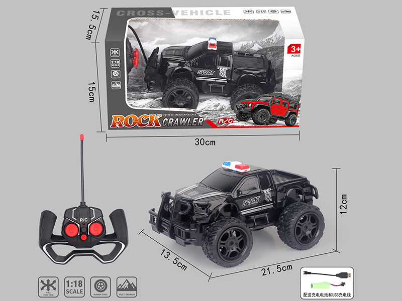 5 Channel Remote Control Off-Road Vehicle(Pickup Police Car)