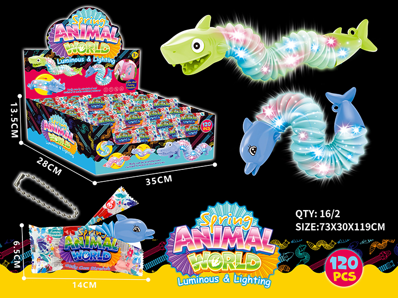Mini Dolphin/Shark POP Telescopic Tubes With Lights 120pcs