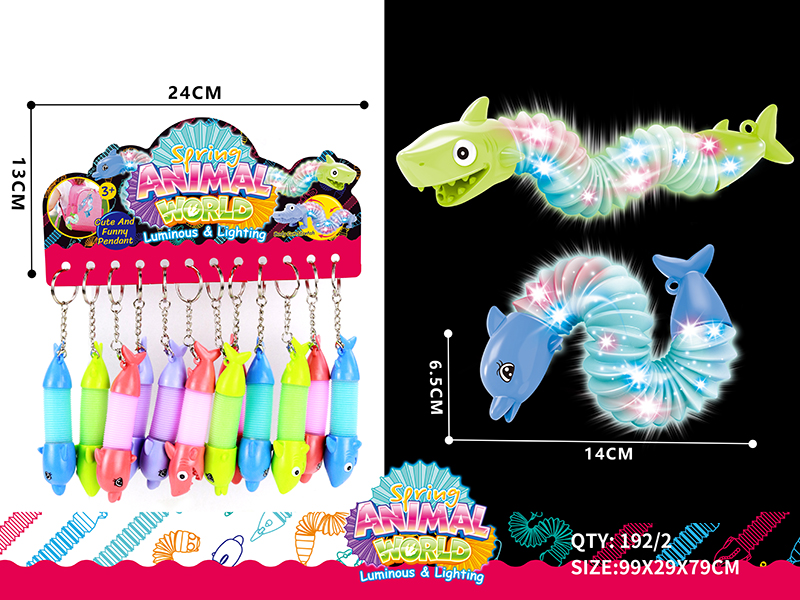 Mini Dolphin/Shark POP Telescopic Tubes With Lights 12pcs