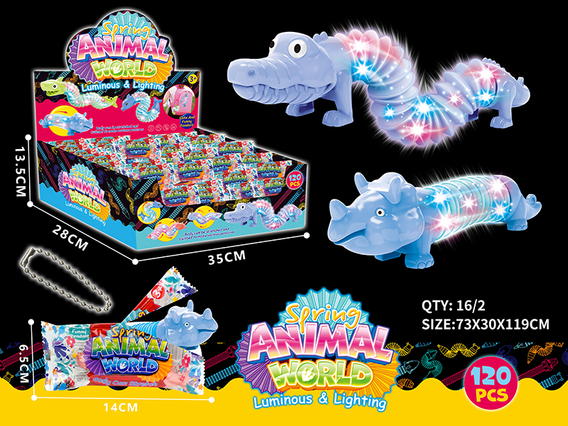 Mini Dinosaur /Crocodile POP Telescopic Tubes With Lights 120pcs
