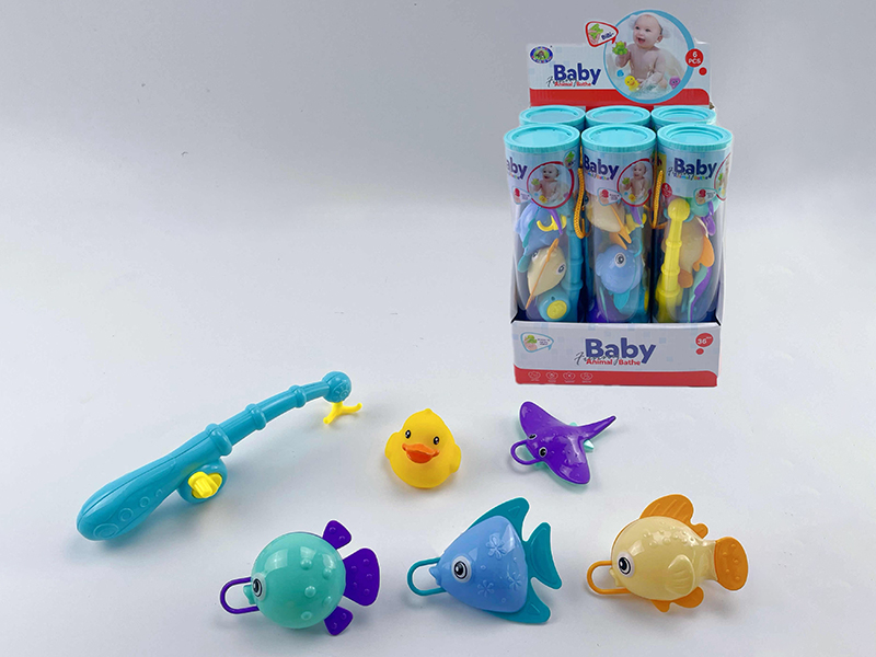 Baby Bath Fishing Toys(Fishes With Lights)6 Cylinder x 6PCS