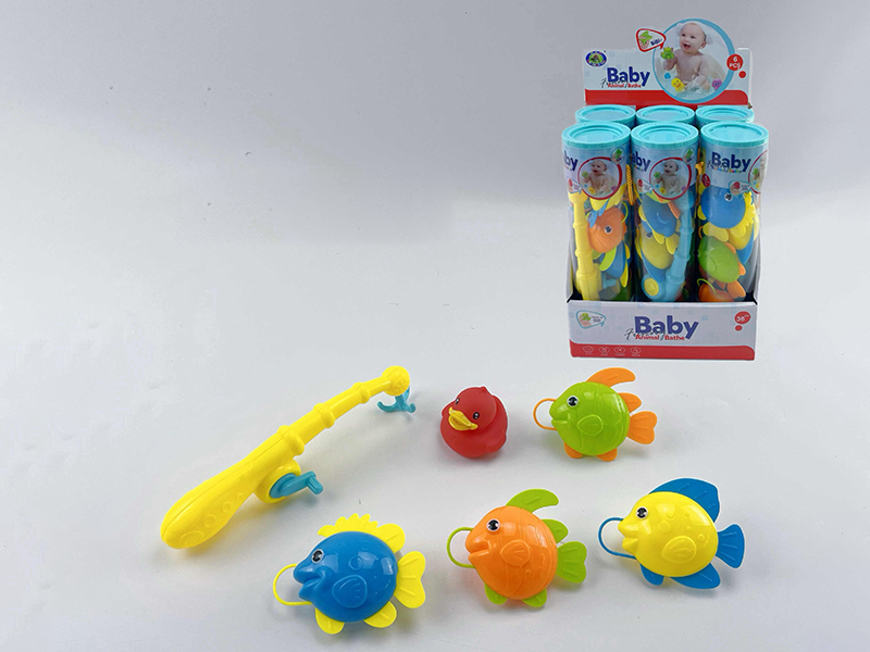 Baby Bath Fishing Toys(Fishes With Lights)6 Cylinder x 6PCS