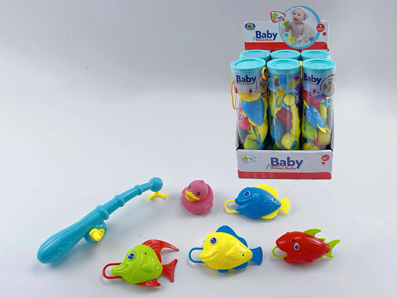 Baby Bath Fishing Toys(Fishes With Lights)6 Cylinder x 6PCS