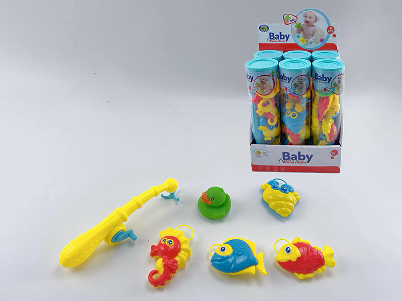 Baby Bath Fishing Toys(Fishes With Lights)6 Cylinder x 6PCS