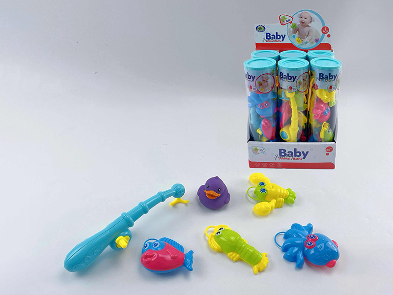 Baby Bath Fishing Toys(Fishes With Lights)6 Cylinder x 6PCS