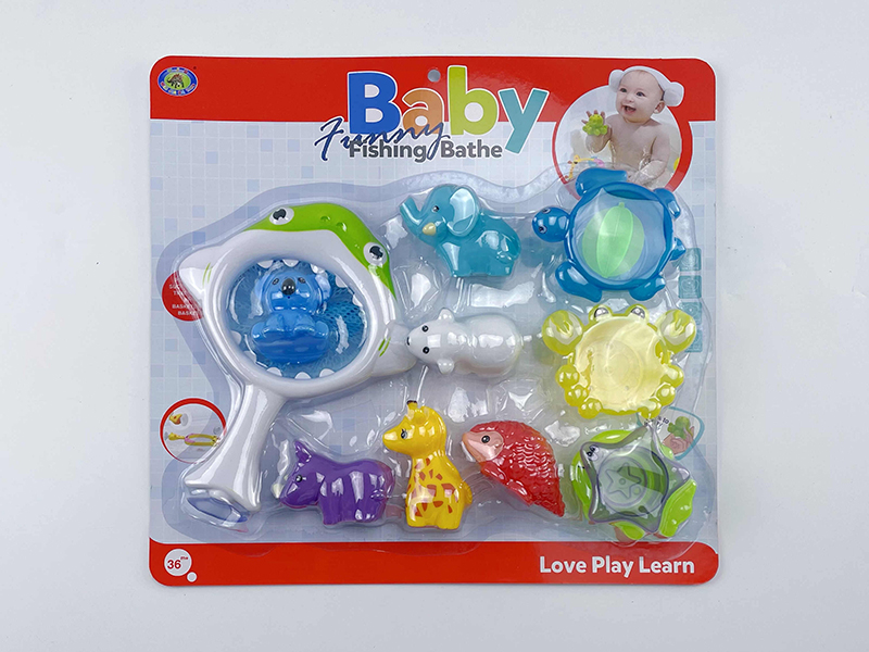 Bath Toys Shark Scoop Net Spray Water Animals Stacking Cup Set(11PCS)