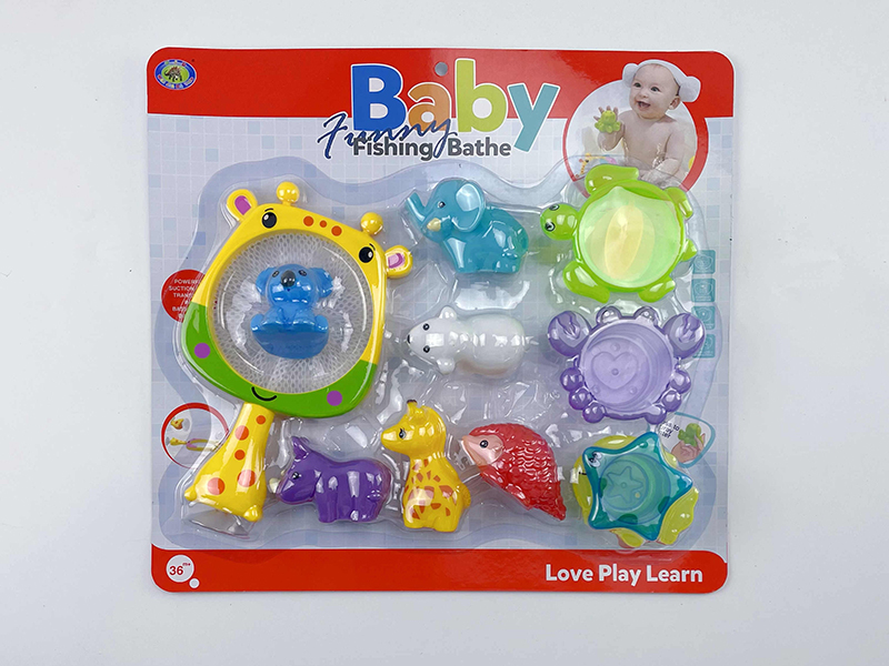 Bath Toys Giraffe Scoop Net Spray Water Animals Stacking Cup Set(11PCS)