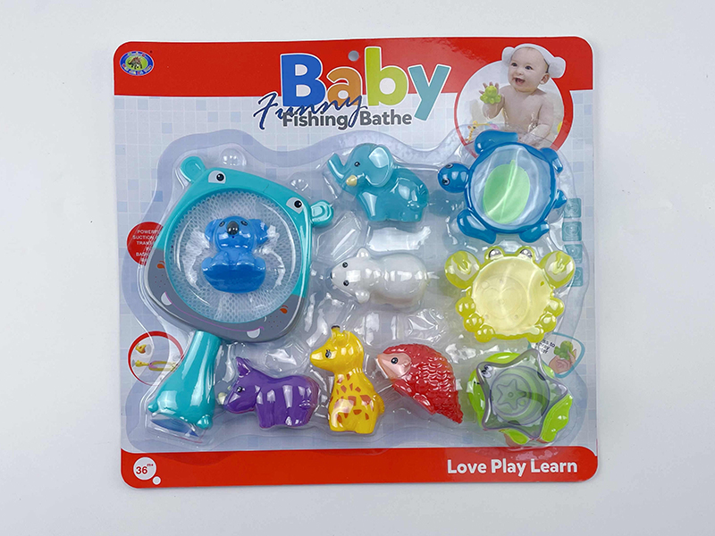 Bath Toys Hippo Scoop Net Spray Water Animals Stacking Cup Set(11PCS)