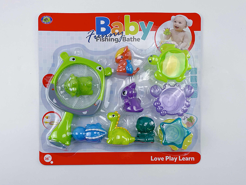 Bath Toys Hippo Scoop Net Spray Water Dinosaurs Stacking Cup Set(11PCS)