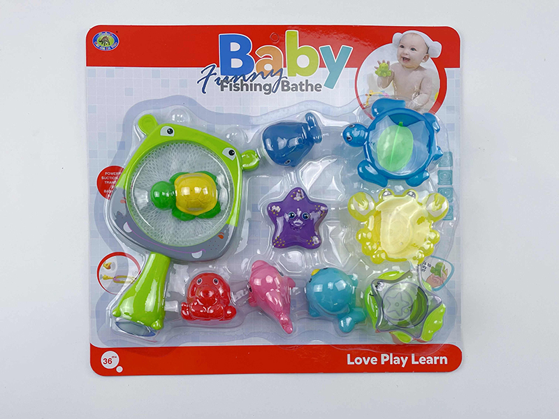 Bath Toys Hippo Scoop Net Spray Water Sea Animals Stacking Cup Set(11PCS)