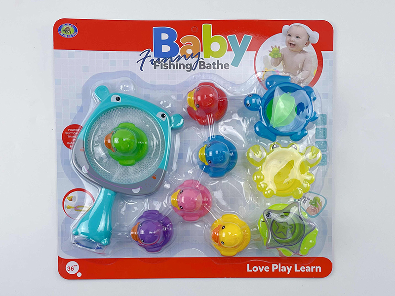 Bath Toys Hippo Scoop Net Spray Water Ducks Stacking Cup Set(11PCS)