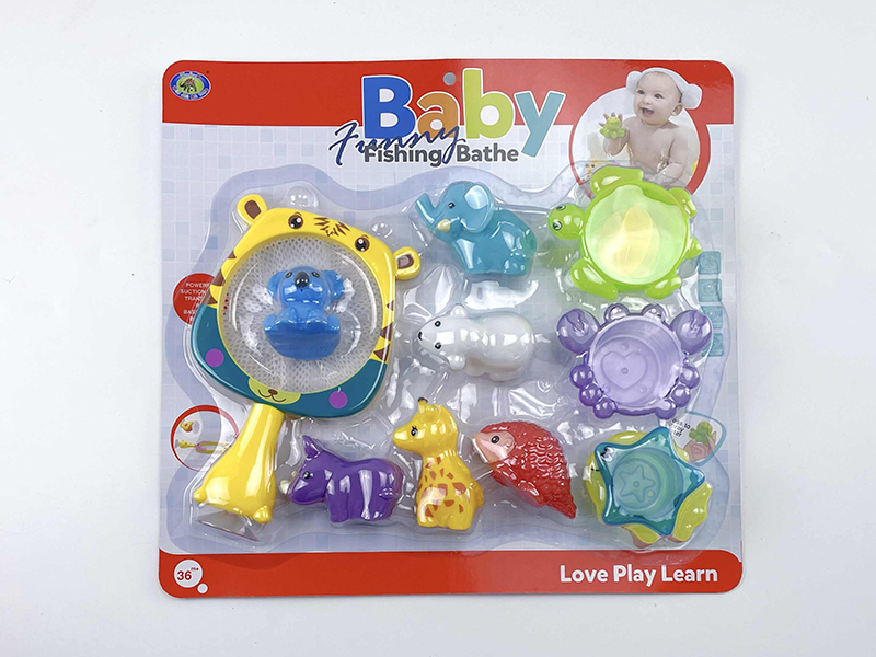 Bath Toys Tiger Scoop Net Spray Water Animals Stacking Cup Set(11PCS)