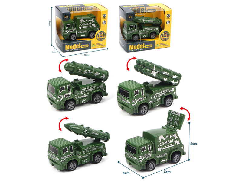 1:64 Pull Back Solid Military Vehicle