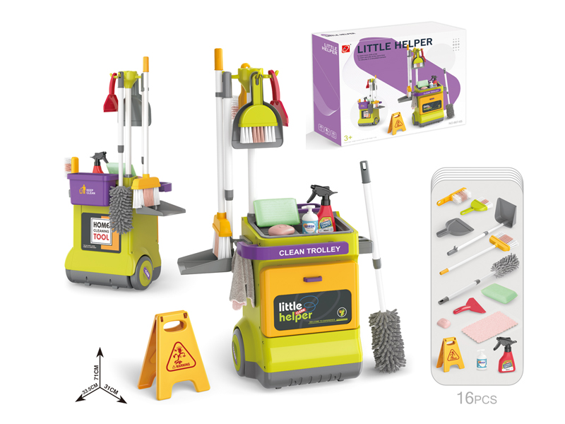 16PCS Cleaning Cart Set