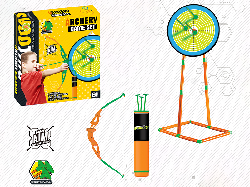 1.2M Archery Target + Large Size Bow And Arrow Set(3 Suction Cup Arrows)
