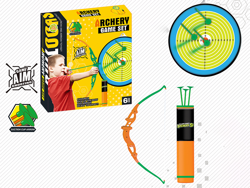 Archery Target + Large Size Bow And Arrow Set(3 Suction Cup Arrows)