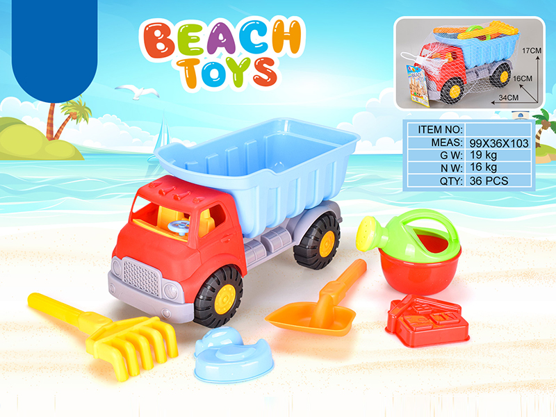 6PCS Beach Cart Toy Set