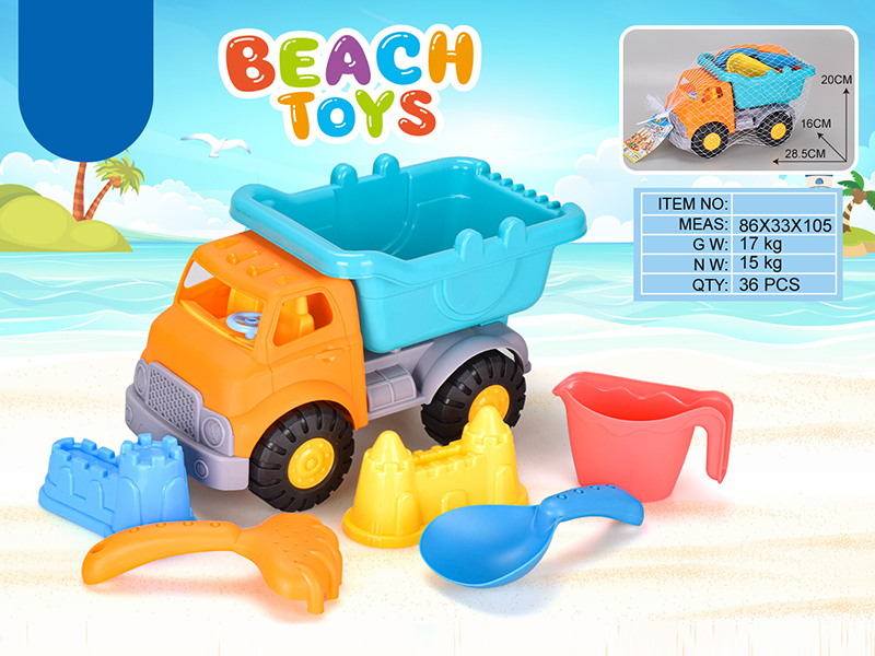 6PCS Beach Cart Toy Set