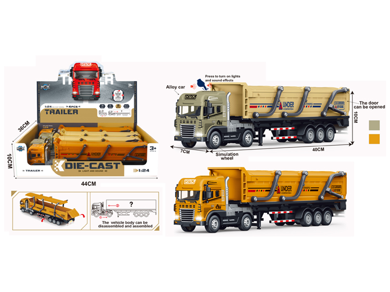 4PCS Friction Alloy Engineering Transport Vehicles With Light And Sound