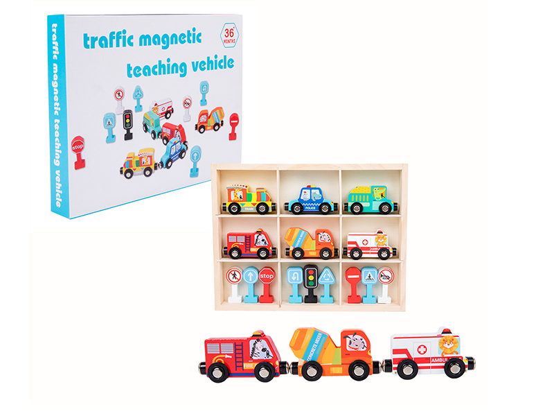 Wooden Magnetic Traffic Vehicle