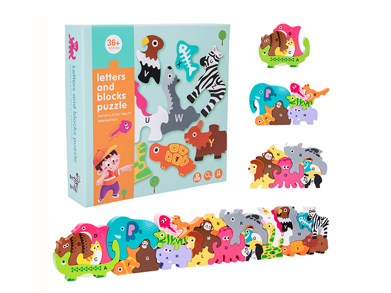 Wooden Letters Puzzle Building Block