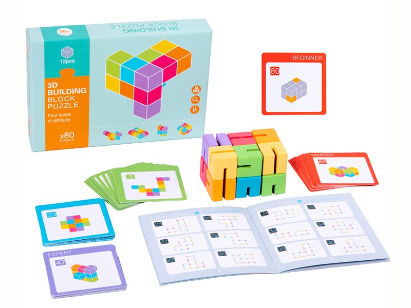 Wooden 3D Building Blocks Puzzle