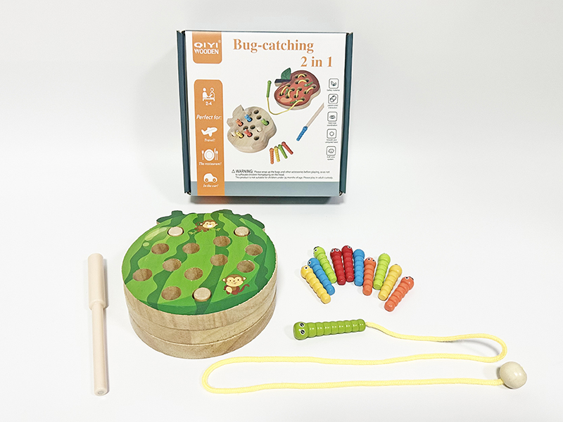 Wooden Watermelon Catching Bug 2 In 1 Game