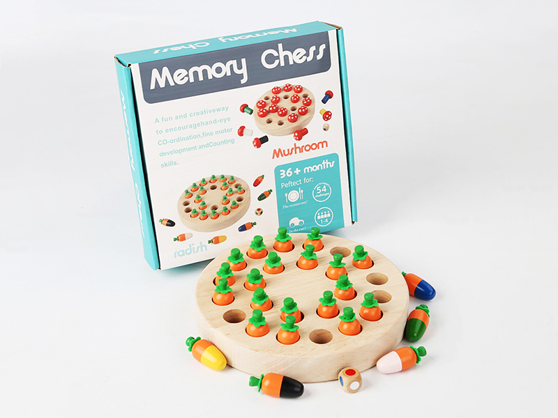 Wooden Carrot Memory Chess