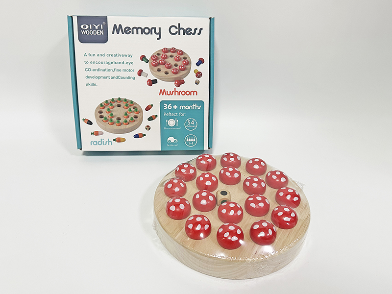 Wooden Mushroom Memory Chess