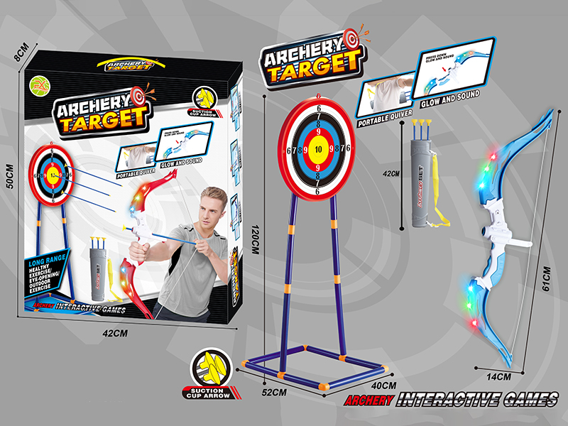 1.2M Archery Target + Large Size Bow And Arrow Set(With Lights)