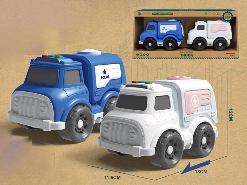 Slide Police Car+Ambulance(2PCS)