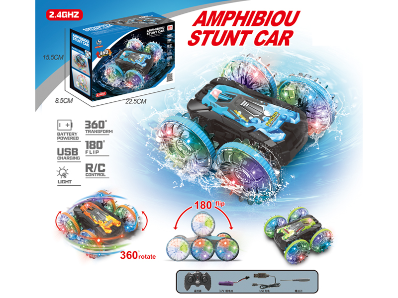 2.4G R/C Transparent Wheel Amphibious Stunt Vehicle With Light