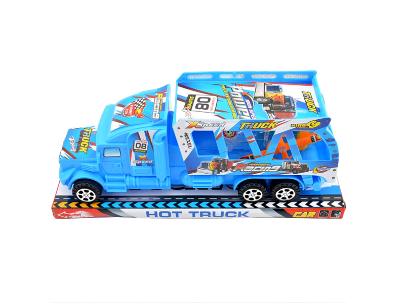 Solid Color Slide Transport Truck With 1 Pull Back Airplane