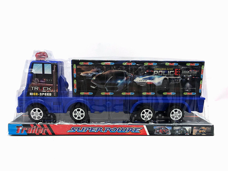 Solid Color Friction Police Container Car