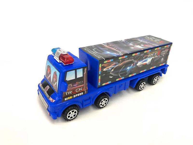 Solid Color Friction Police Container Car