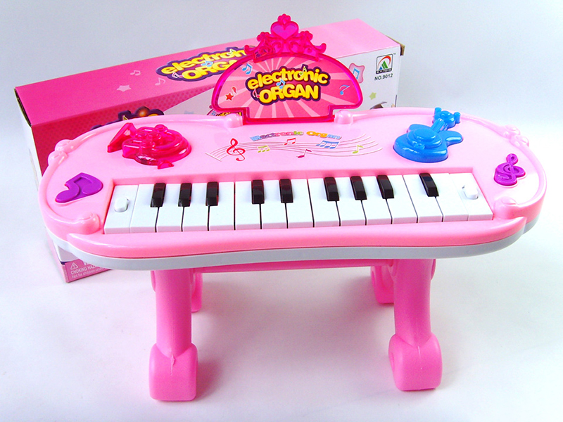 Electronic Organ(Pink)Light/Music/With Bracket/13 Keys