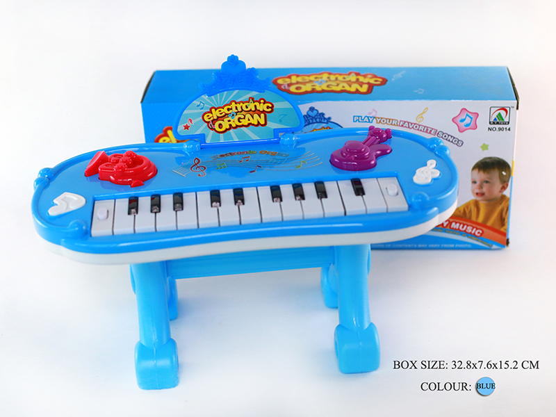 Electronic Organ(Light Blue)Light/Music/With Bracket/13 Keys